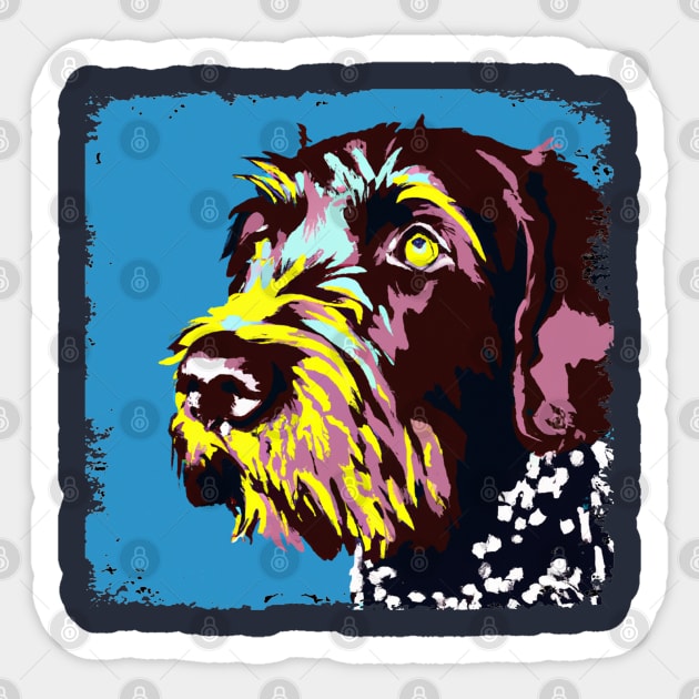 German Wirehaired Pointer Pop Art - Dog Lover Gifts Sticker by PawPopArt